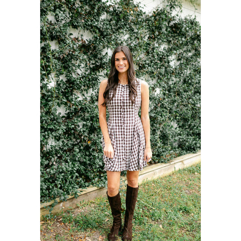 House of MBR Red Tartan Bouvier Long Dress