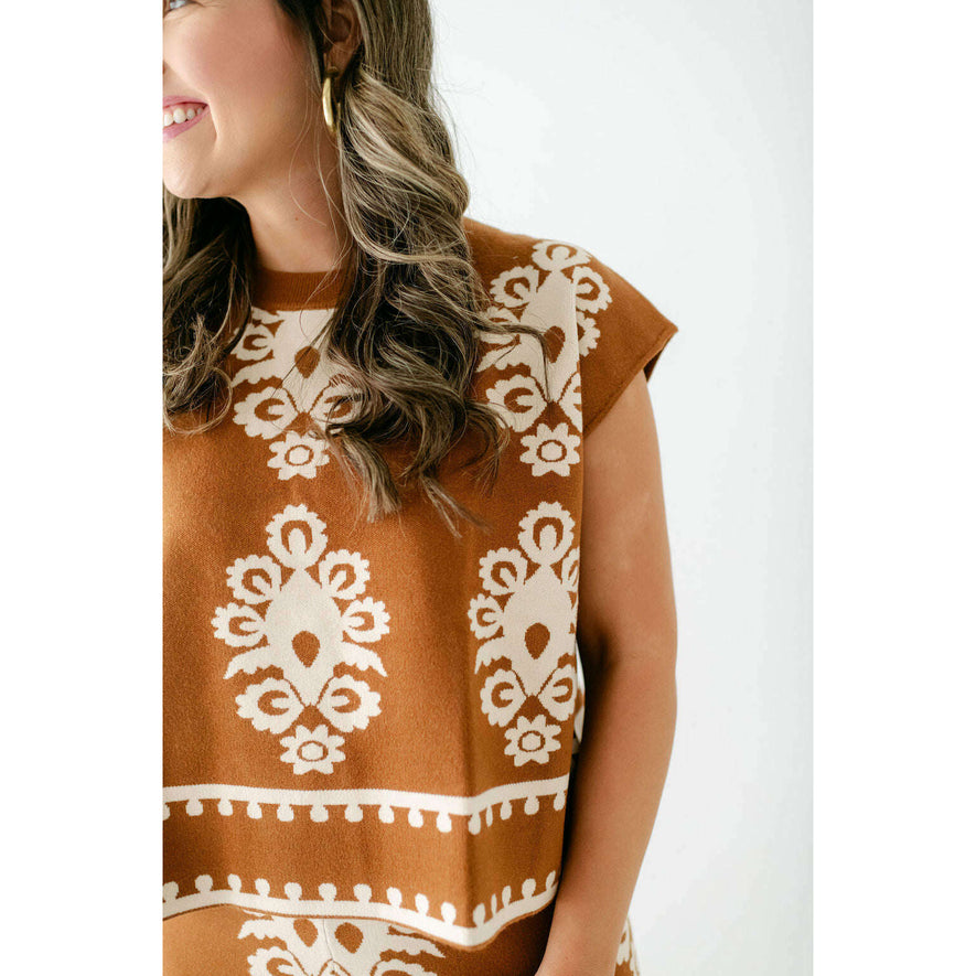 The Brittney Brown Floral Sweater Set