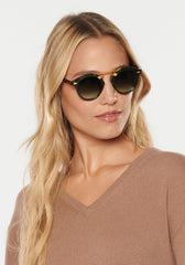 Krewe STLII Bottle Green+Zulu 24k Sunglasses Eyewear