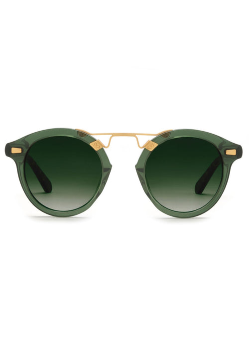 Krewe STLII Bottle Green+Zulu 24k Sunglasses Eyewear