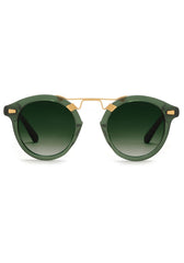 Krewe STLII Bottle Green+Zulu 24k Sunglasses Eyewear