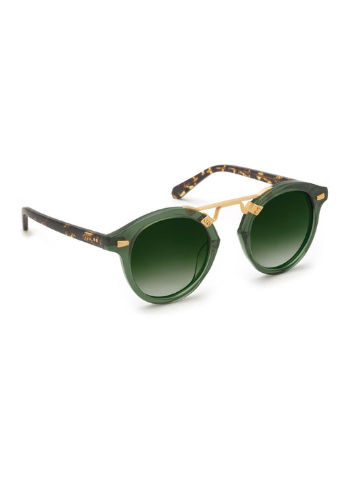 Krewe STLII Bottle Green+Zulu 24k Sunglasses Eyewear
