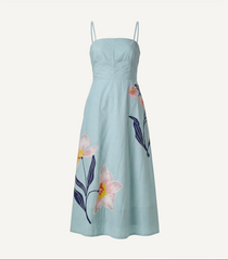 Cleobella Riley Ankle Dress in Moresco Blue Surf