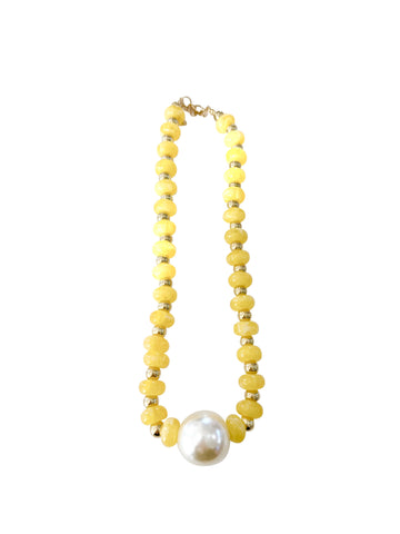 Pearly Gold and Pearl Bead Necklace
