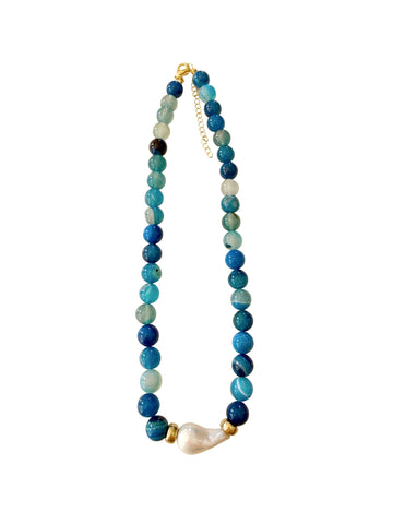 Pearly Gold and Pearl Bead Necklace