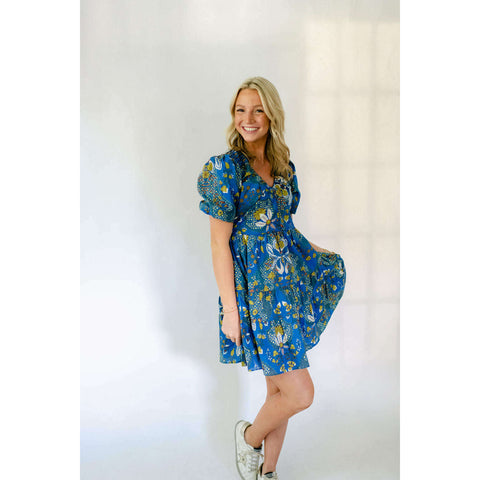 Anna Cate Collections Sloan Dress in Teal Paisley
