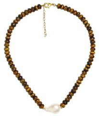 Susie- Quartz Beaded Necklace with freshwater Pearl - WS