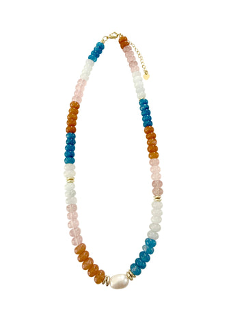 Pearly Gold and Pearl Bead Necklace