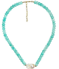 Susie- Quartz Beaded Necklace with freshwater Pearl - WS