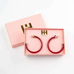 8.28 Boutique:Hoo Hoops,Hoo Hoop Earrings,Earrings,Burgundy