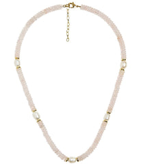Jenny - Quartz Beaded Necklace with freshwater Pearl - WS
