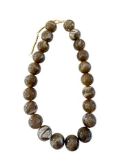 Carter Chunky Beaded Necklace - Mocha