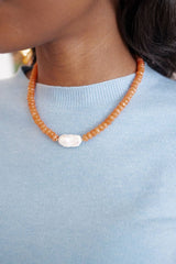 Susie- Quartz Beaded Necklace with freshwater Pearl - WS