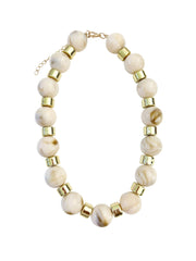 Jessica Chunky Beaded Necklace - Cream