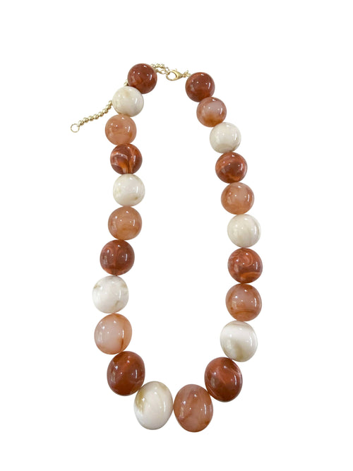 Ava Chunky Beaded Necklace - Rust Mix