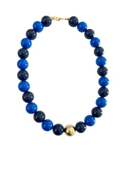 Leslie Chunky Beaded Necklace- Blue Mix