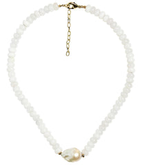 Susie- Quartz Beaded Necklace with freshwater Pearl - WS