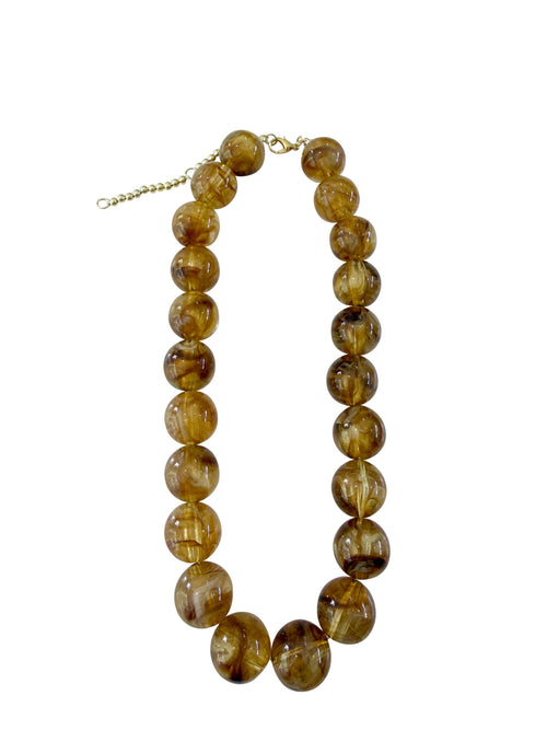 Carter Chunky Beaded Necklace - Light Tortoise