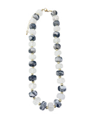 Kenny Chunky Beaded Necklace - Black/White Mix