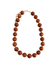 Avery Chunky Beaded Necklace- Clay