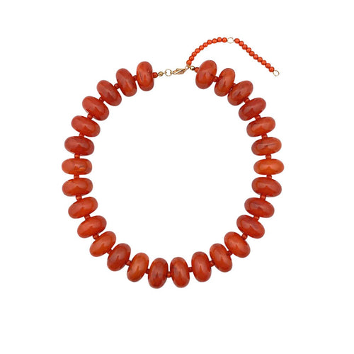 Bailey Chunky Beaded Necklace- Rust