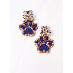 8.28 Boutique:Caroline Hill,End Zone Navy and Orange Paw Print Earring,Earrings