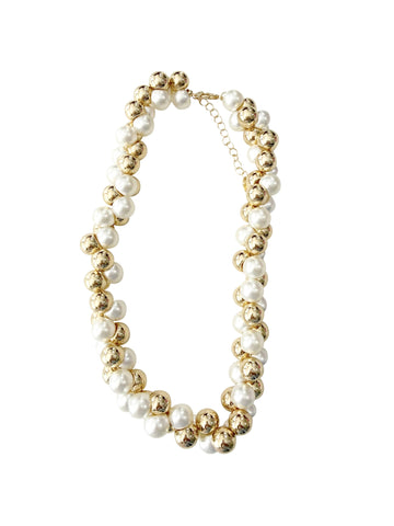 Celia Chunky Beaded Necklace - Neutral