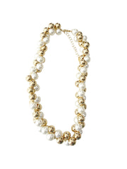 Pearly Gold and Pearl Bead Necklace