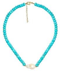 Susie- Quartz Beaded Necklace with freshwater Pearl - WS