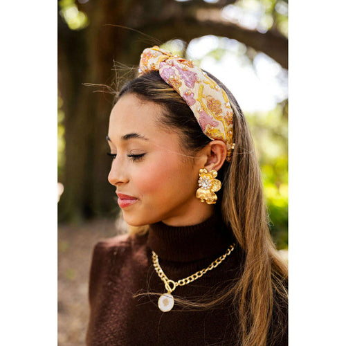 8.28 Boutique:Brianna Cannon,Brianna Cannon Metallic Fall Leaves,headband