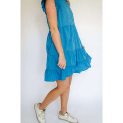 8.28 Boutique:Joy*Joy,Joy*Joy Ruffle Tiered Dress in Blue,Dress