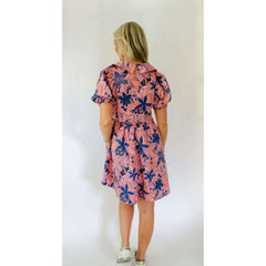 8.28 Boutique:Karlie Clothes,Karlie Floral Poplin Puff Sleeve Collar Dress,Dress