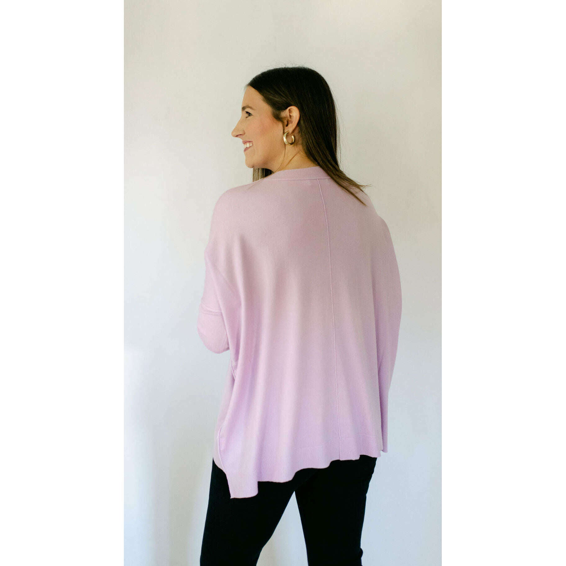 8.28 Boutique:Karlie Clothes,Karlie Solid Novelty Crew Sweater in Lavender,Sweaters