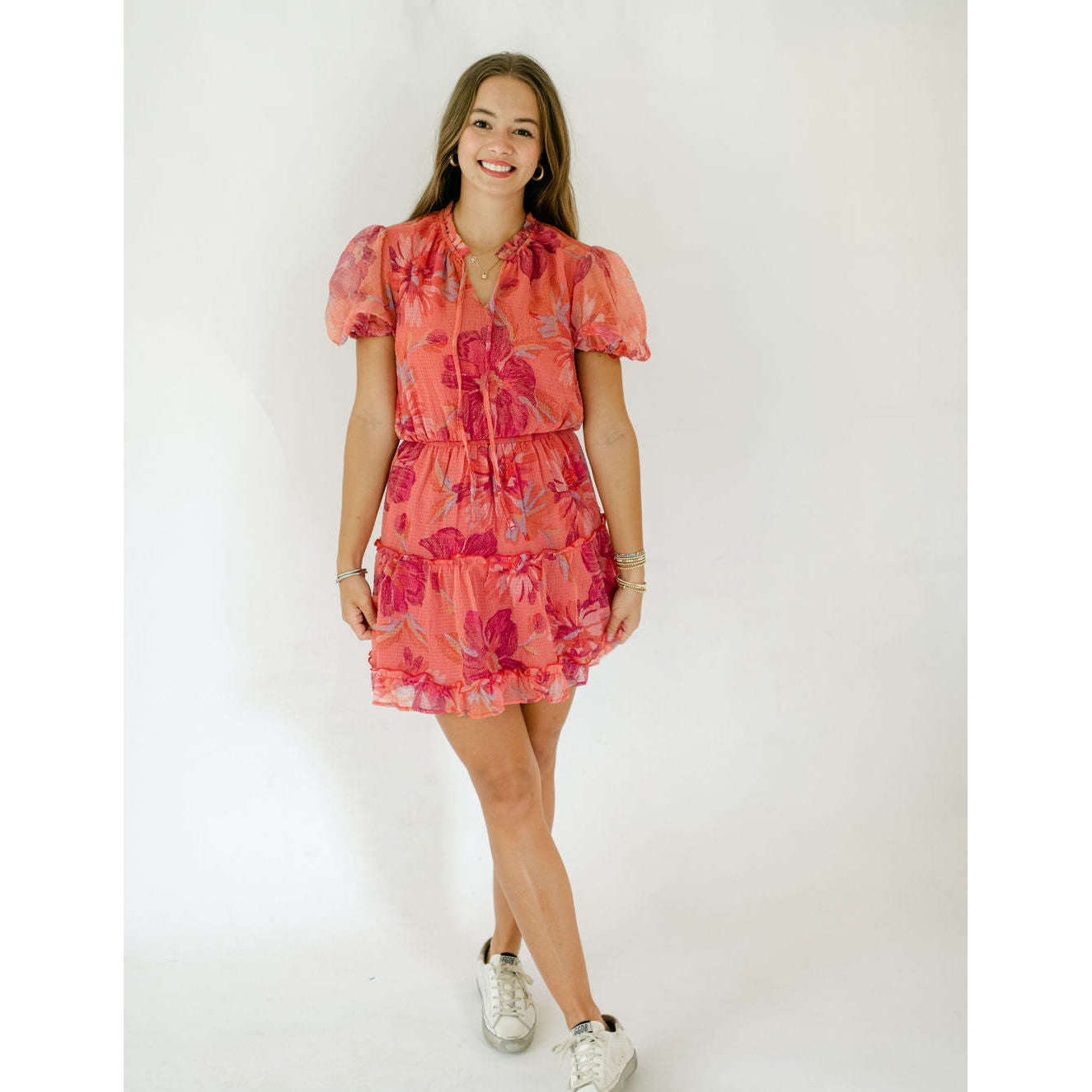 8.28 Boutique:Meet Me in Santorini,Meet Me in Santorini Red Big Floral Mini Dress,Dress