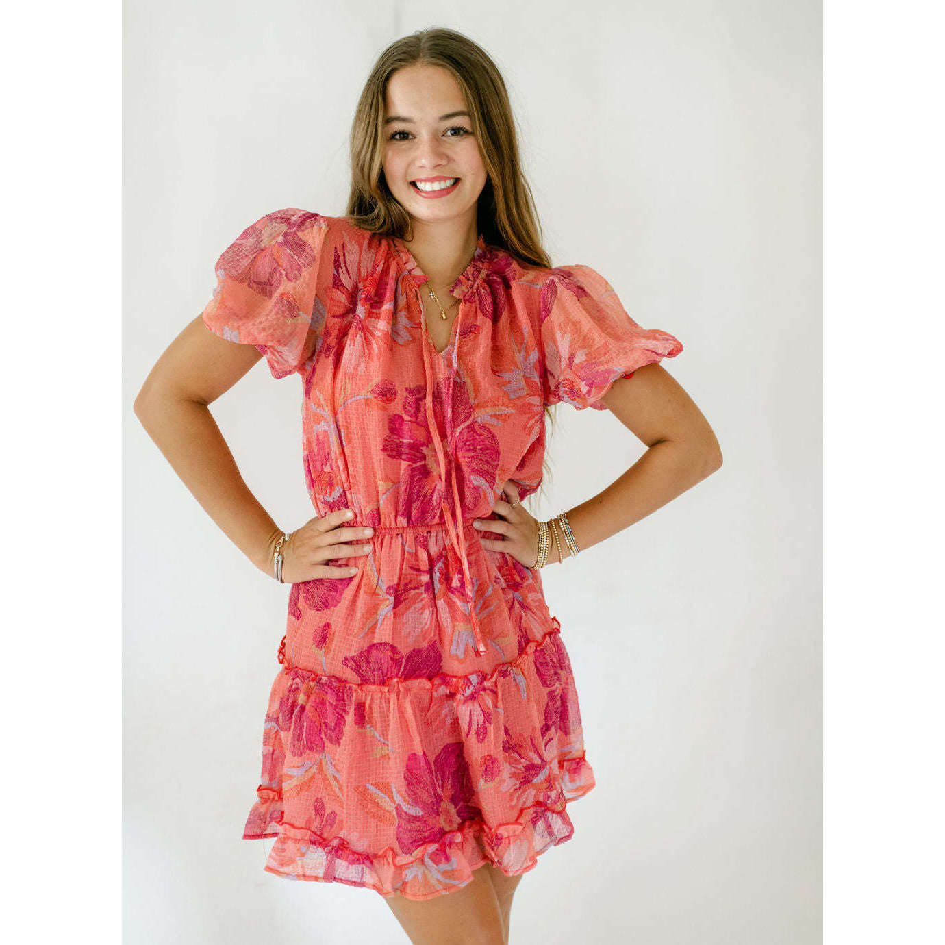 8.28 Boutique:Meet Me in Santorini,Meet Me in Santorini Red Big Floral Mini Dress,Dress