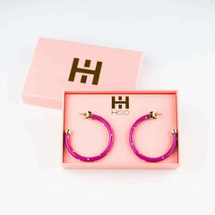 8.28 Boutique:Hoo Hoops,Hoo Hoop Earrings,Earrings,Orchid with Pearls