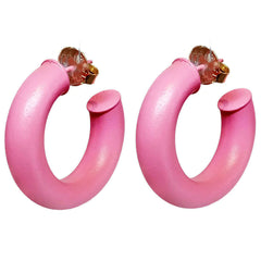8.28 Boutique:Sheila Fajl,Sheila Fajl Painted Pink Small Chantal Hoops,Earrings
