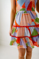 8.28 Boutique:Meet Me in Santorini,Meet Me in Santorini Ella Dress in Abstract Coral,Dress