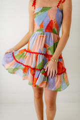 8.28 Boutique:Meet Me in Santorini,Meet Me in Santorini Ella Dress in Abstract Coral,Dress