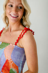 8.28 Boutique:Meet Me in Santorini,Meet Me in Santorini Ella Dress in Abstract Coral,Dress