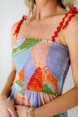 8.28 Boutique:Meet Me in Santorini,Meet Me in Santorini Ella Dress in Abstract Coral,Dress