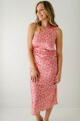 8.28 Boutique:Mink Pink,Mink Pink Alina Pink Floral One Shoulder Dress,Dress