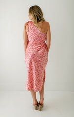 8.28 Boutique:Mink Pink,Mink Pink Alina Pink Floral One Shoulder Dress,Dress