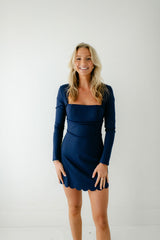 8.28 Boutique:TCEC,The Ellie Scallop Mini Dress in Navy,Dress