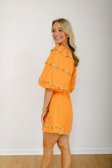 8.28 Boutique:Karlie Clothes,Karlie Sweetheart Orange Puff Sleeve Dress,Dress