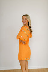 8.28 Boutique:Karlie Clothes,Karlie Sweetheart Orange Puff Sleeve Dress,Dress