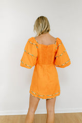 8.28 Boutique:Karlie Clothes,Karlie Sweetheart Orange Puff Sleeve Dress,Dress