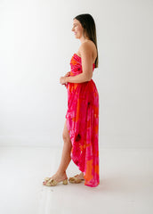8.28 Boutique:Hutch,Hutch Lissi Strapless Ruched Mini Dress in Grenadine Painted Floral,Dress