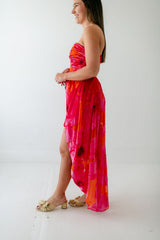 8.28 Boutique:Hutch,Hutch Lissi Strapless Ruched Mini Dress in Grenadine Painted Floral,Dress