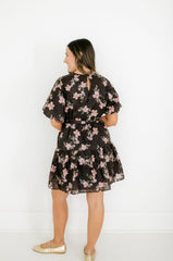 8.28 Boutique:Joy*Joy,Joy*Joy Midnight Floral Ruched Shoulder Dress,Dress